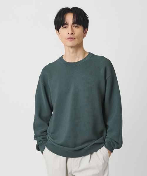 BEAUTY&YOUTH/パール ステッチ フォルム クルーネック ニット ウォシャブル/ニット / セーター