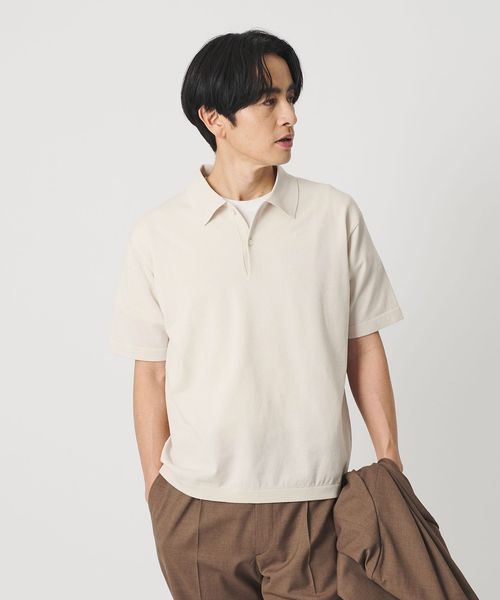 BEAUTY&YOUTH/デオドラント ショートスリーブ ニットポロ 抗菌防臭 ウォッシャブル/ニット / セーター