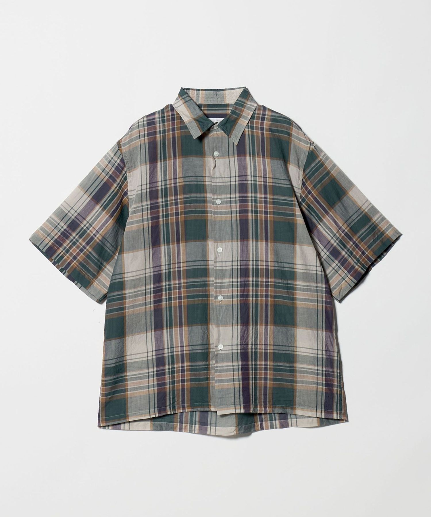 KAPTAIN SUNSHINE＞GAUZE PLAID PLAIN SHORT SLEEVE SHIRT/シャツ