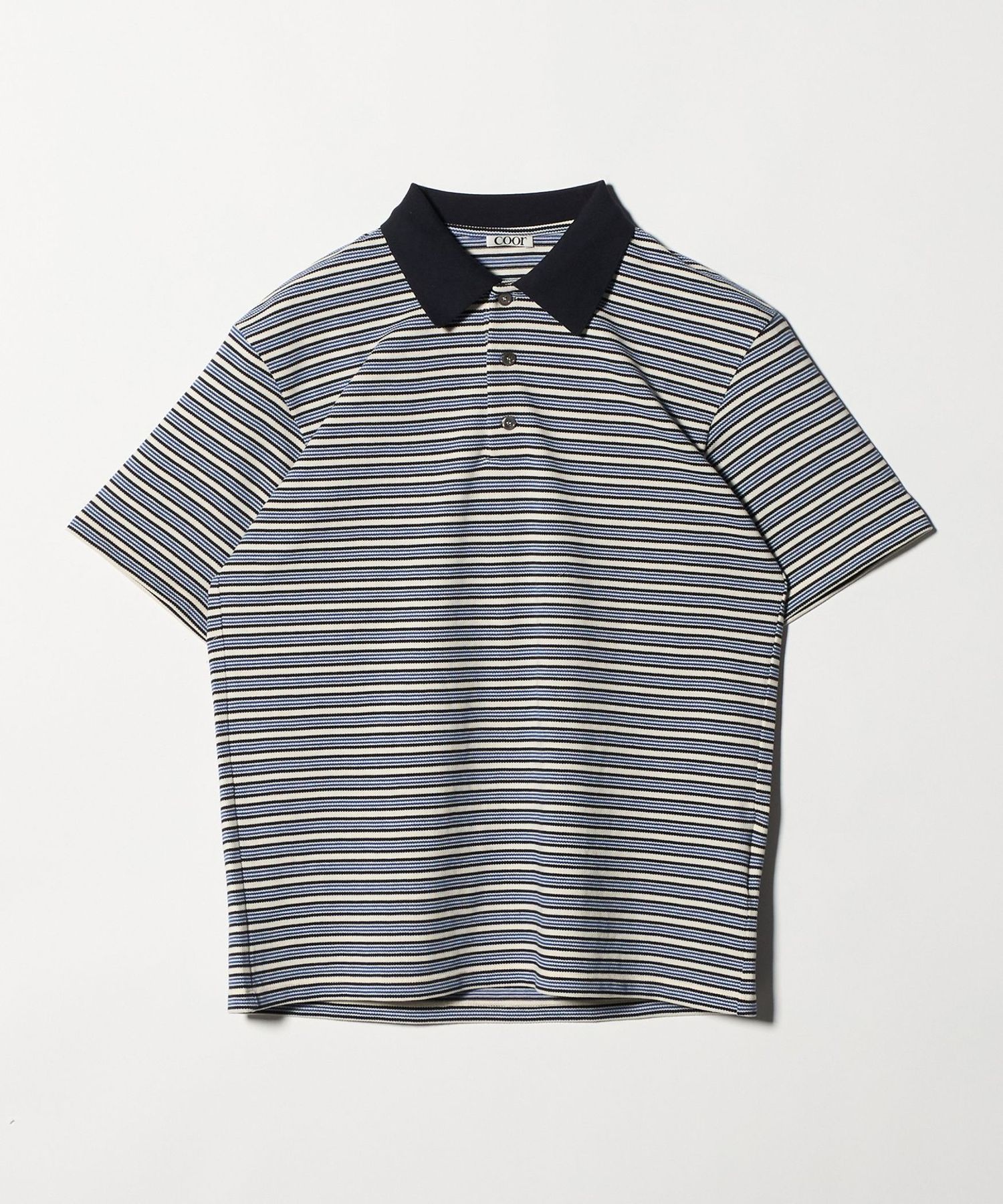 トップス coor knt polo coor＞マルチストライプ プルオーバーシャツ