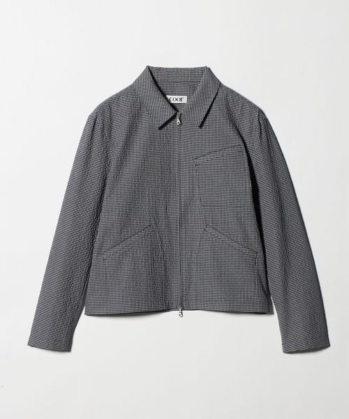 coor/＜coor＞マイクロチェック シャツ ジップアップ/その他コート / ブルゾン
