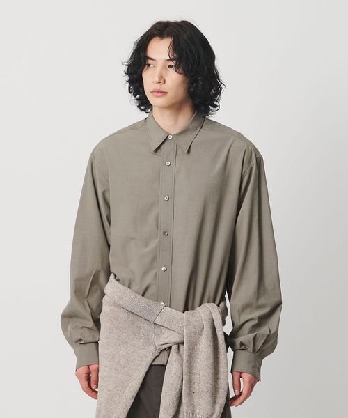 H BEAUTY&YOUTH/＜H＞セルロースコットン ダブルステッチ レギュラーカラーシャツ/シャツ / ブラウス
