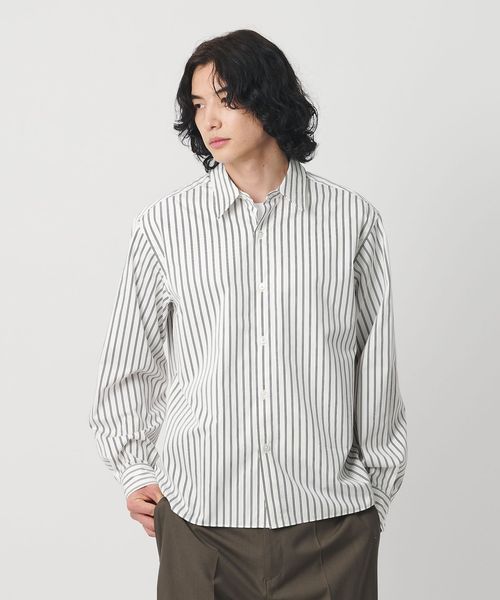 H BEAUTY&YOUTH/＜H＞BORGHI ストライプ スローオン レギュラーカラーシャツ/シャツ / ブラウス