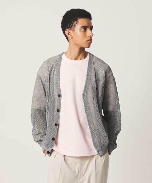 BEAUTY&YOUTH/アイレットパターン シアー カーディガン /カーディガン / ボレロ