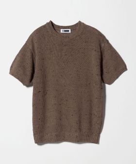 H BEAUTY&YOUTH/＜H＞ブラックネップ フラックス クルーネックショートスリーブ/ニット / セーター