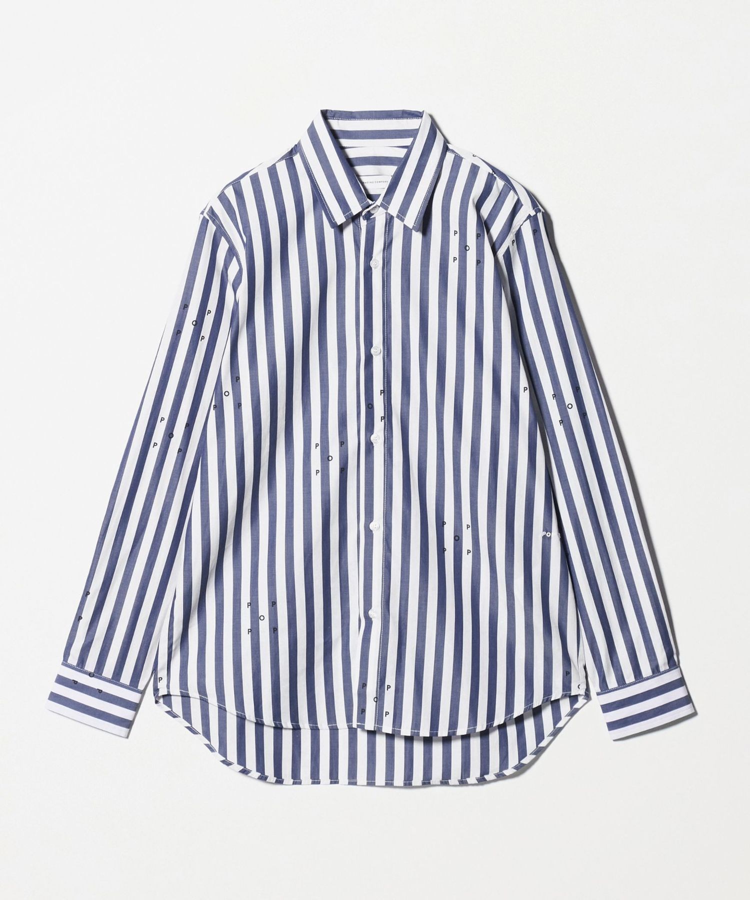 POP TRADING COMPANY＞ロゴ ストライプ シャツ