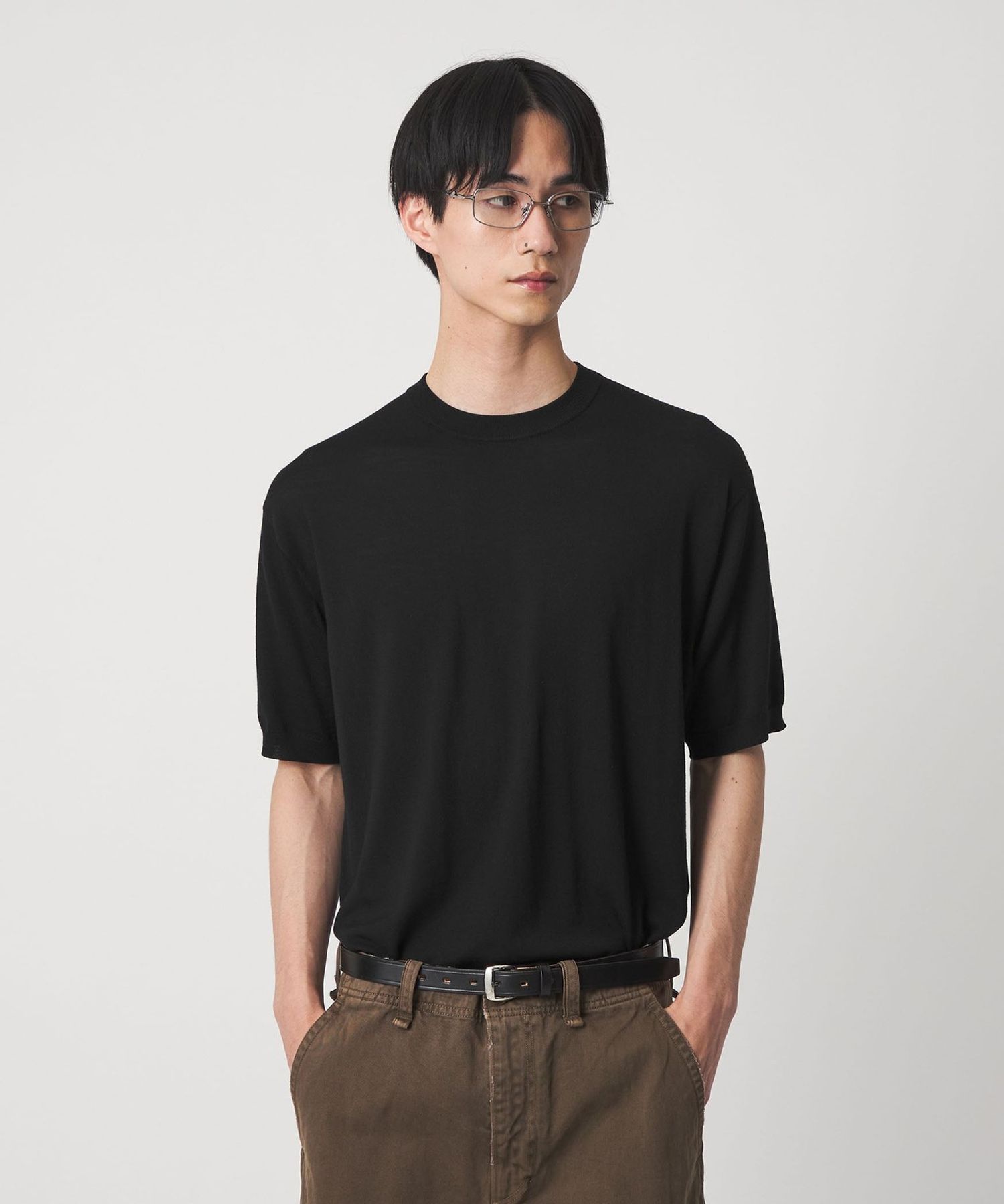 H＞スリーク ウール クルーネック ショートスリーブ