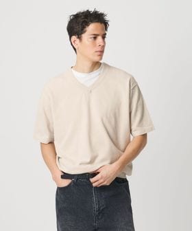 BEAUTY&YOUTH/KNITEE クリンプコットン Vネック ニット Tシャツ/ニット / セーター