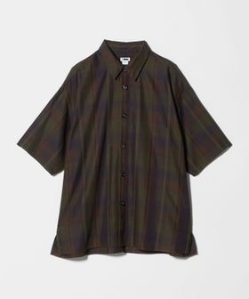 H BEAUTY&YOUTH/＜H＞レーヨンシルクチェック レギュラーカラー ショートスリーブシャツ/シャツ / ブラウス