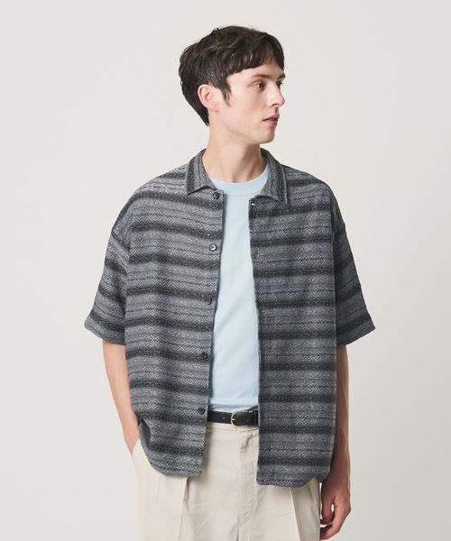 BEAUTY&YOUTH/フェアアイル ショートスリーブ ニットシャツ ウォッシャブル/カーディガン / ボレロ