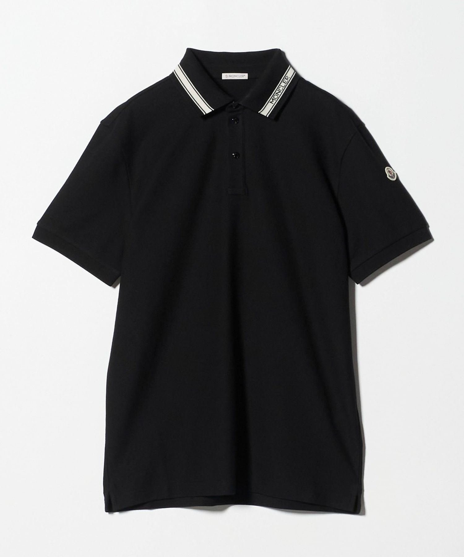 MONCLER 黒ポロシャツ MONCLER (モンクレール) ポロシャツ「MAGLIA POLO MANICA CORTA