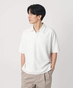 BEAUTY&YOUTH/フュージョン ツイル スキッパー Tシャツ UVカット 透け防止 ストレッチ/Tシャツ / カットソー