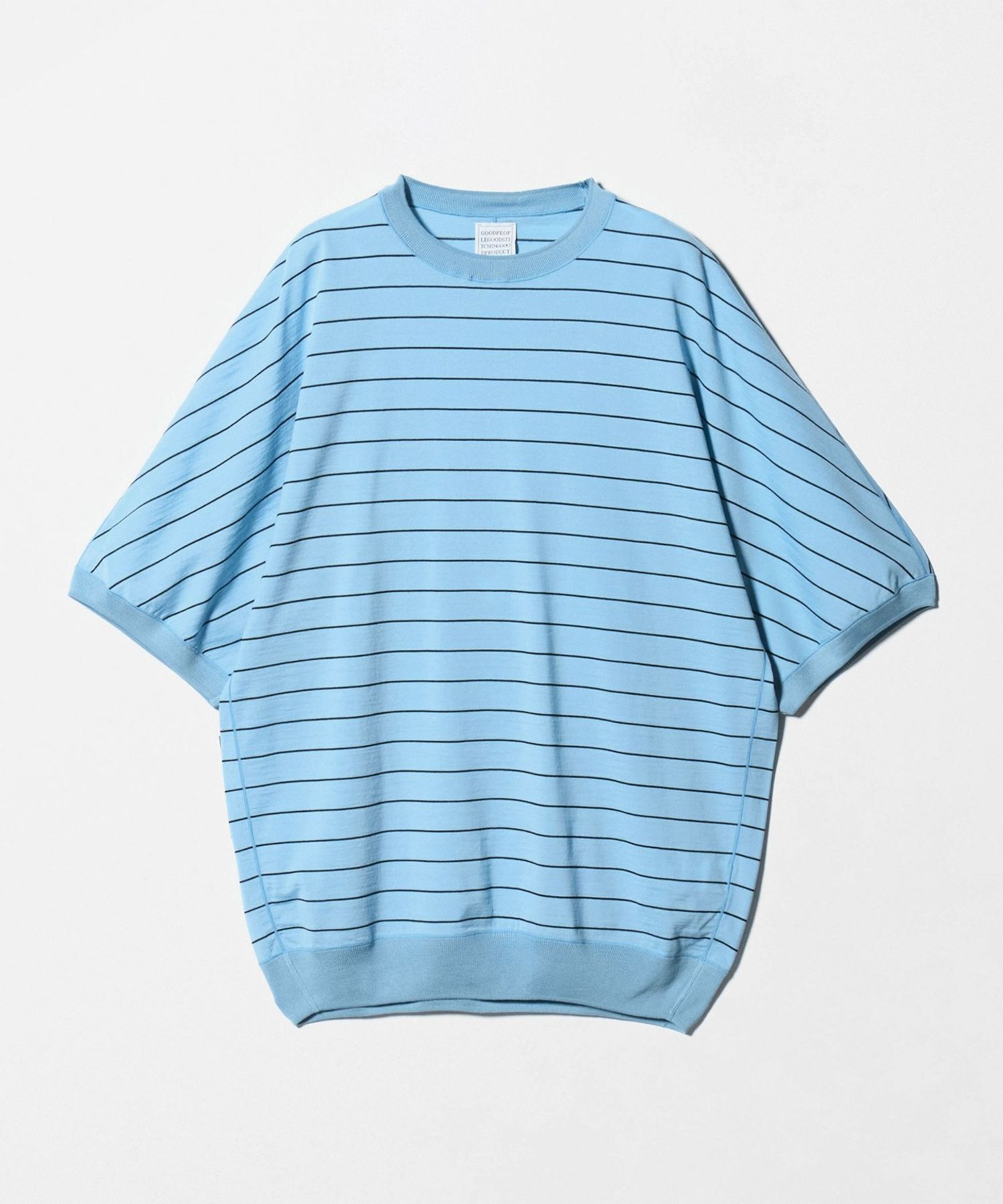 6 ロク ビューティーアンドユース 透けストライプクルーネックプルオーバー 長袖 GOOD PEOPLE GOOD STITCHING GOOD PRODUCT＞ストライプ クルーネック
