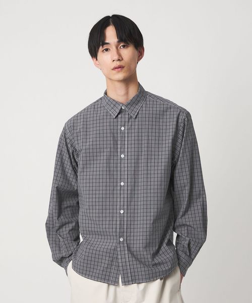 H BEAUTY&YOUTH/＜H＞オーバーダイ グリークチェック レギュラーカラーシャツ/シャツ / ブラウス