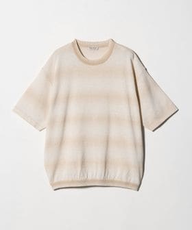 BEAUTY&YOUTH/シアー オンブレ ボーダー クルーネック Tシャツ ウォッシャブル/ニット / セーター