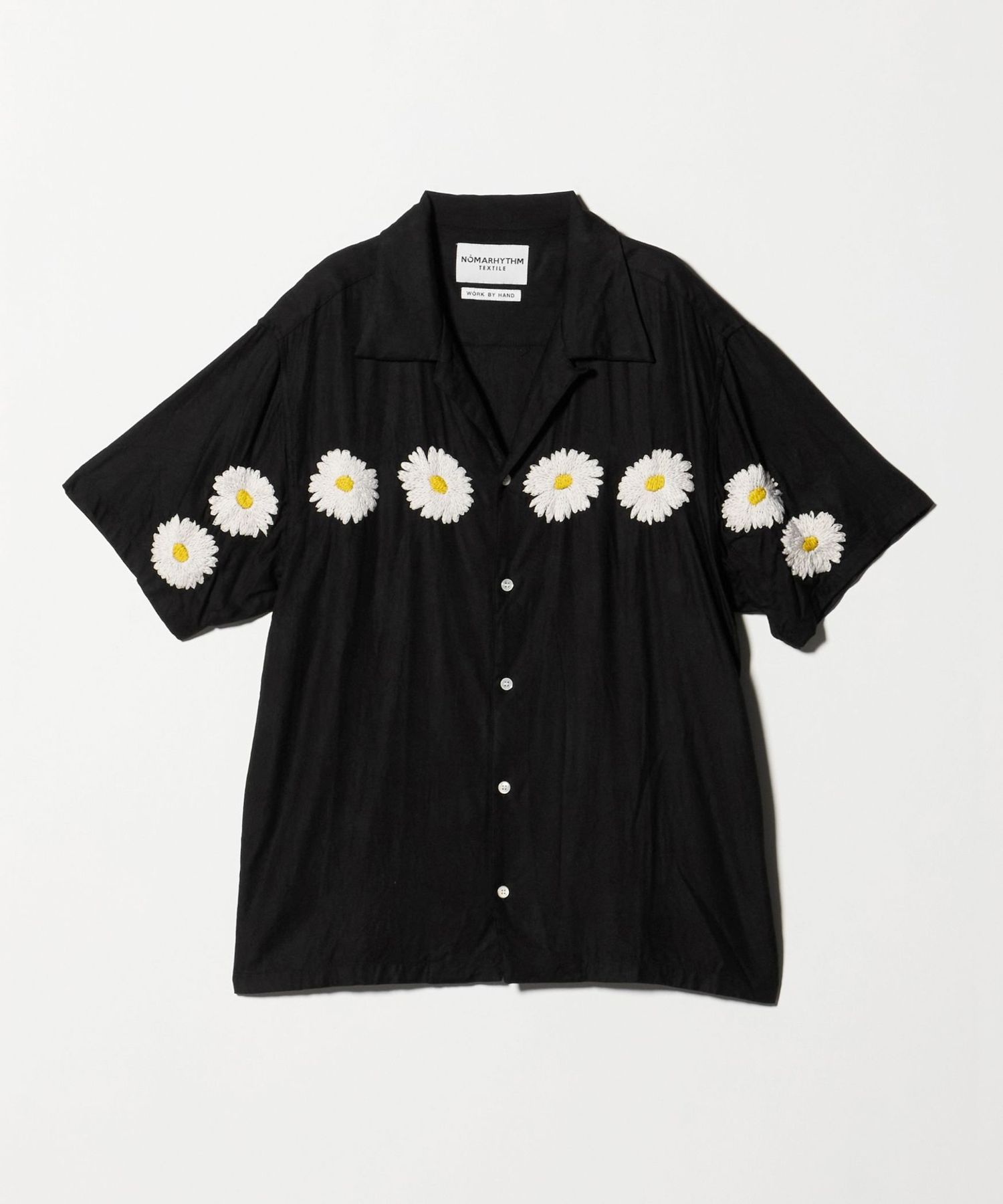 NOMARHYTHM TEXTILE＞Flower Embroidery オープンカラー シャツ