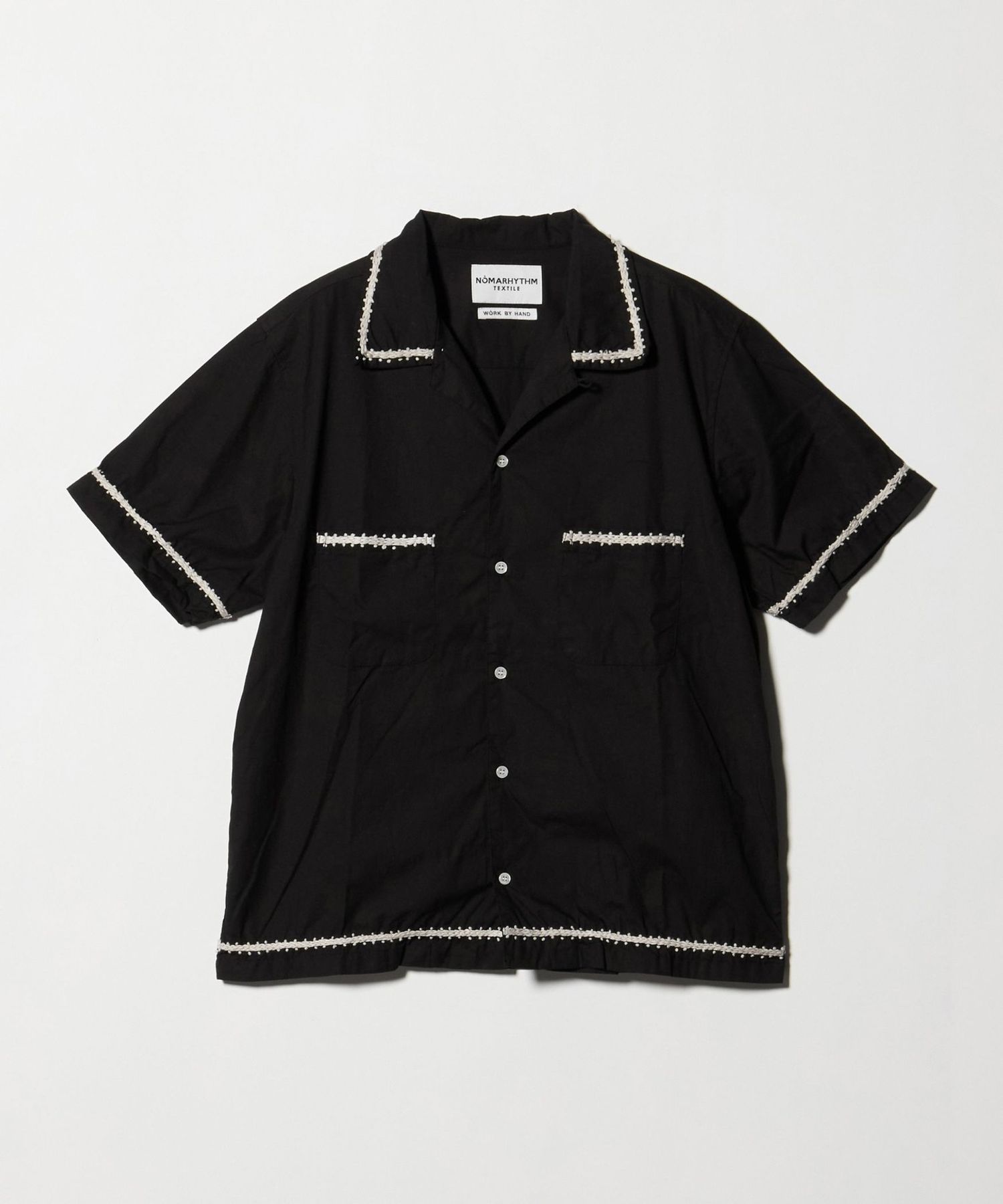 NOMARHYTHM TEXTILE＞Trim Embroidery オープンカラー シャツ