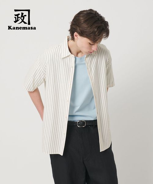 BEAUTY&YOUTH/カネマサ莫大小 ストライプ スクエア フィット レギュラー シャツ/シャツ / ブラウス