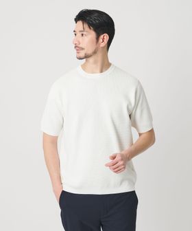 BEAUTY&YOUTH/【WEB限定 WARDROBE SMART】マシーンウォッシュ  ピケニット Tシャツ【抗菌・防臭】/ニット / セーター