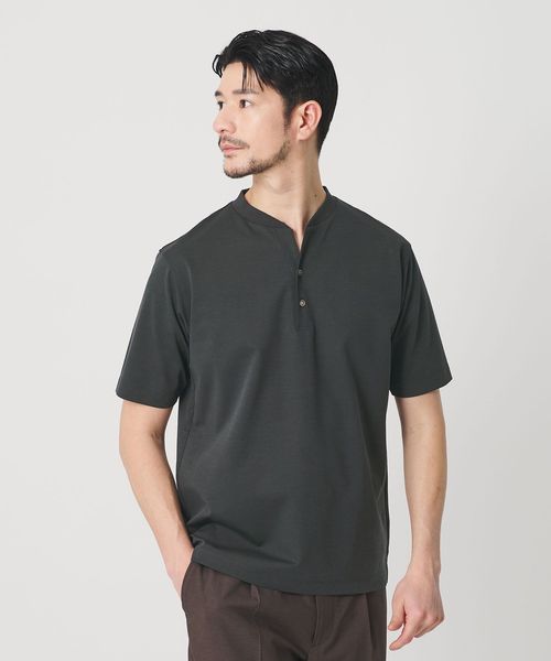 BEAUTY&YOUTH/【WEB限定 WARDROBE SMART】クール ハイゲージ モクロディ ヘンリーネック カットソー【抗菌防臭・接触冷感】/Tシャツ / カットソー