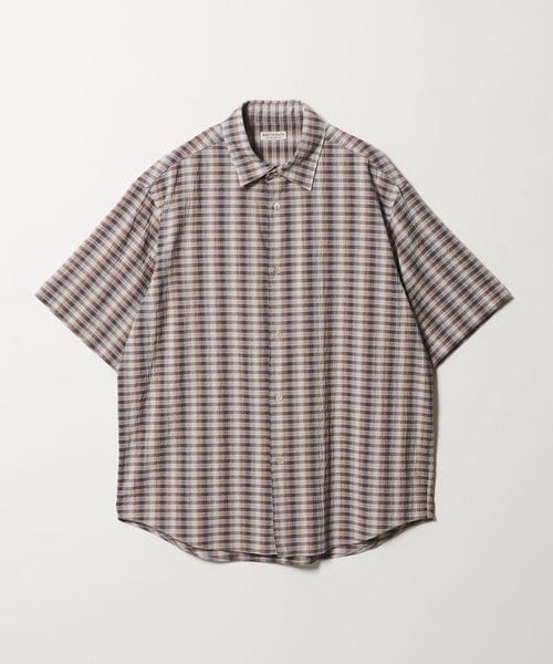 BEAUTY&YOUTH/オンブレチェック サッカー レギュラー シャツ GRANDE TAPERD型/シャツ / ブラウス