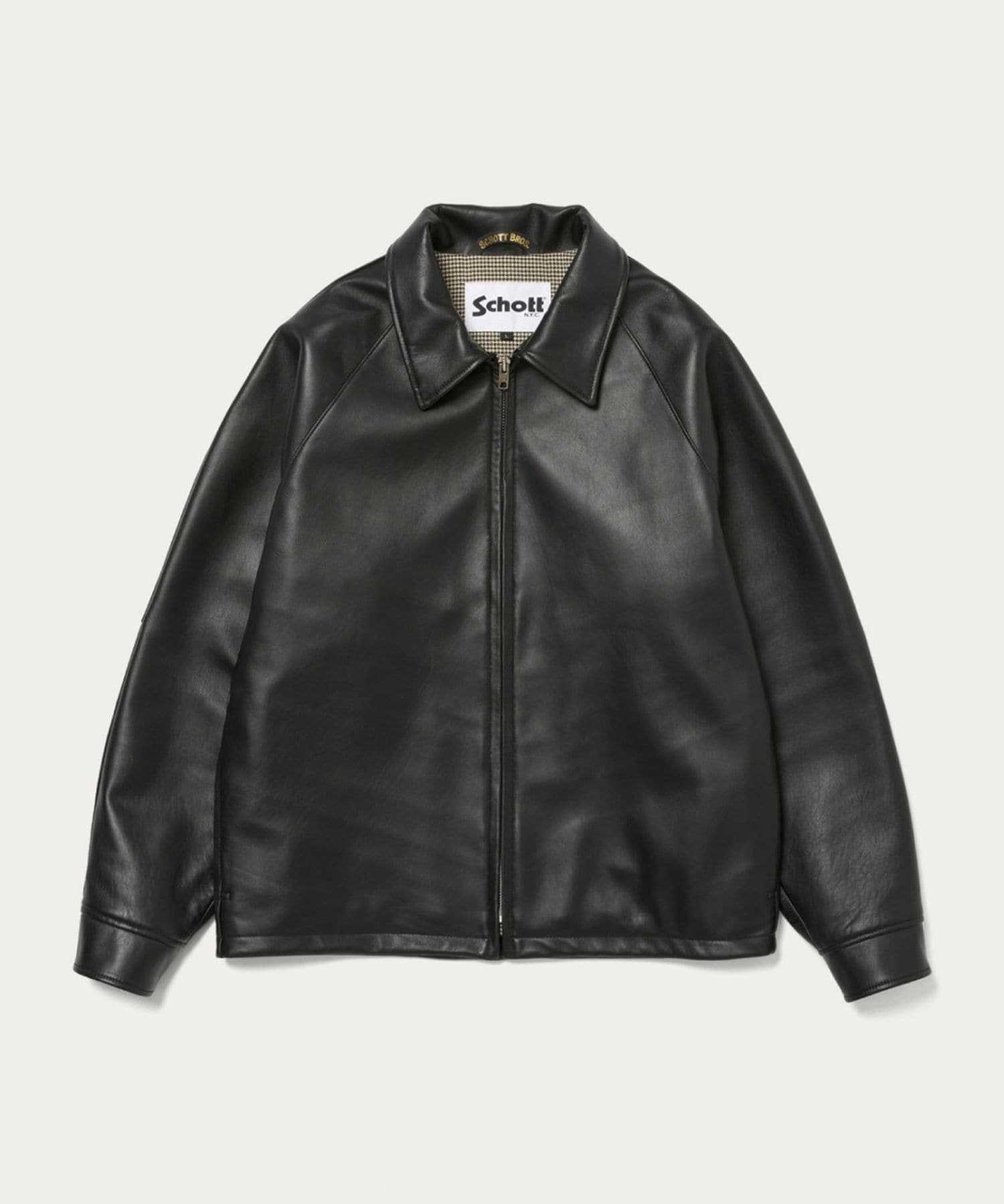 別注】＜Schott＞レザー チェック ブルゾン