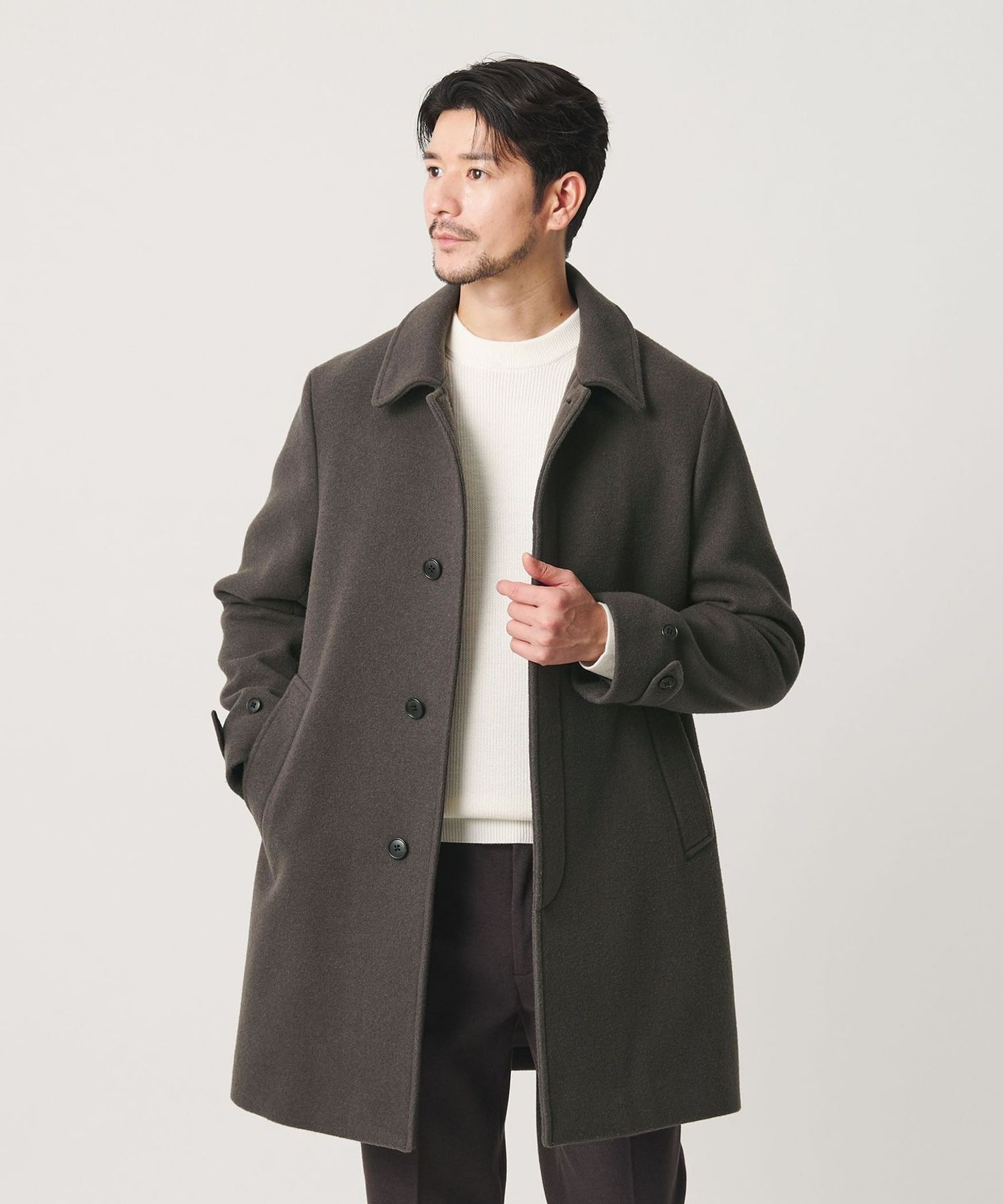 WEB限定 WARDROBE SMART】PE メルトン バルカラーコート