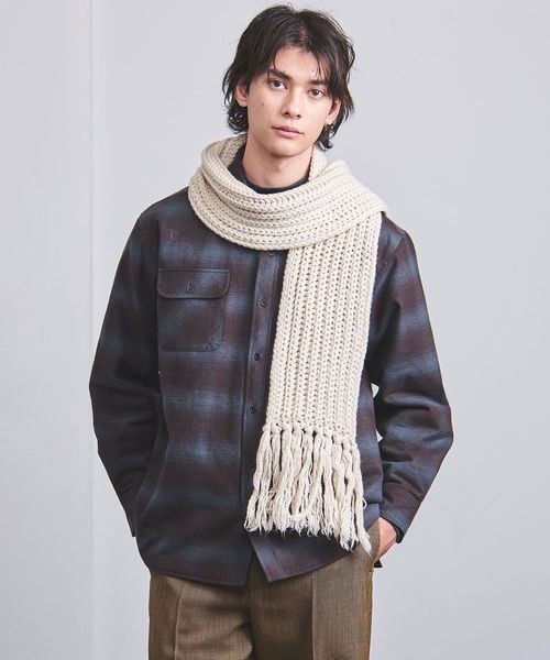 BATONER＞ FRINGE MUFFLER SHORT/フリンジマフラー