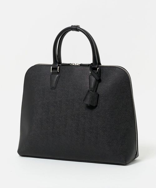 【極美品】ユナイテッドアローズ　レザーラウンドブリーフケース　ビジネス　ブラック 146067d54d762ccf4f2f9f52c25f65