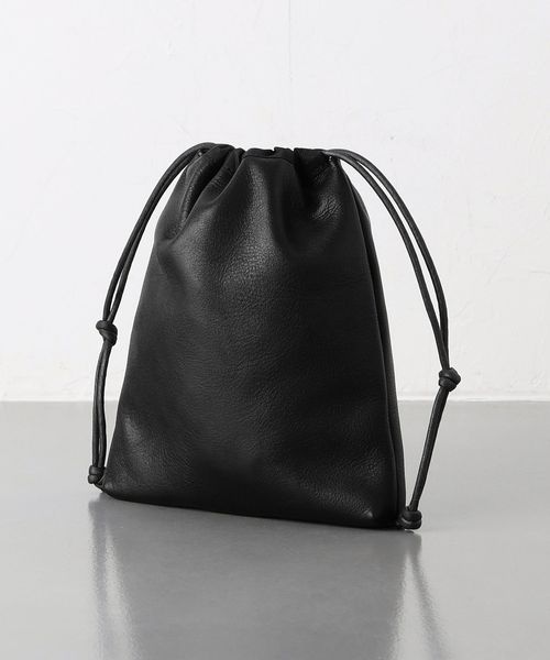 UNFINISHED LEATHER/巾着バッグ