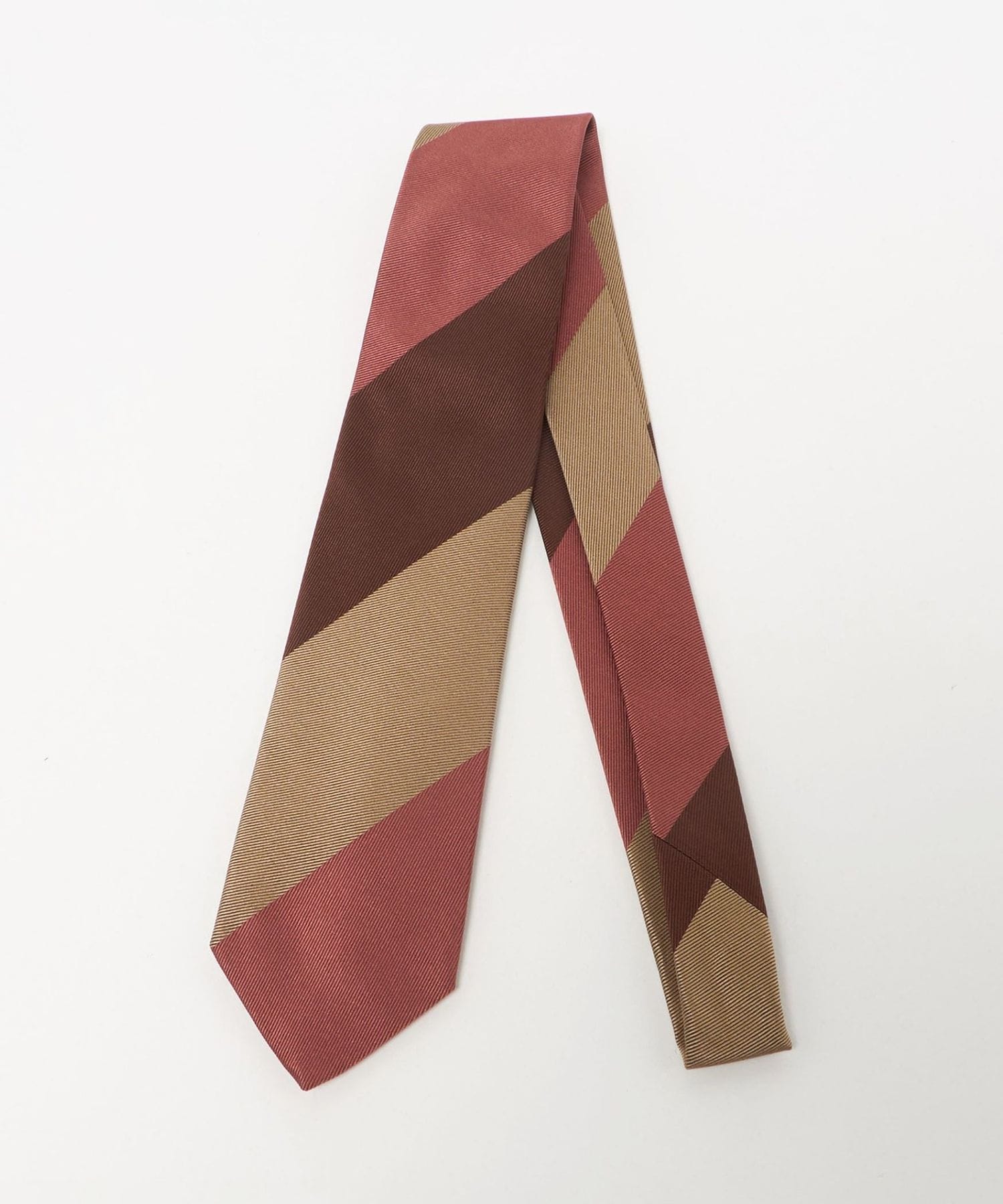 【新品】FRANCO BASSI／レジメンタル／ダークブラウン／ブラウン／レッド FRANCO BASSI＞ワイド レジメンタルネクタイ