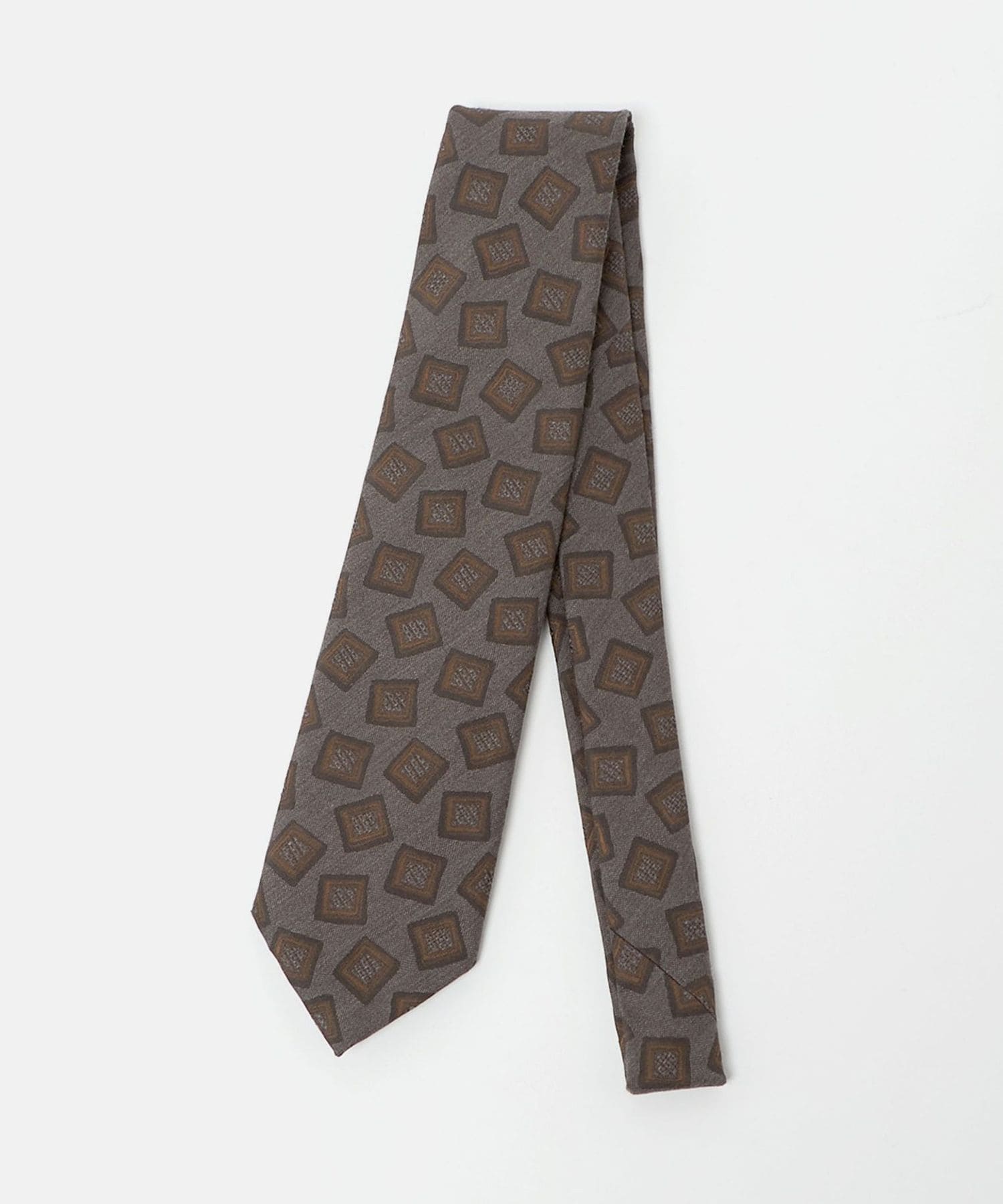 Holliday & Brown／ジャガードタイ／スクエアモチーフ／グリーン Holliday & Brown／ジャガードタイ／スクエアモチーフ／グリーン