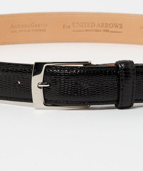 専用　Andrea Greco レショップ　レザーベルト　リザード　ブラック 専用 Andrea Greco レショップ レザーベルト リザード ブラック
