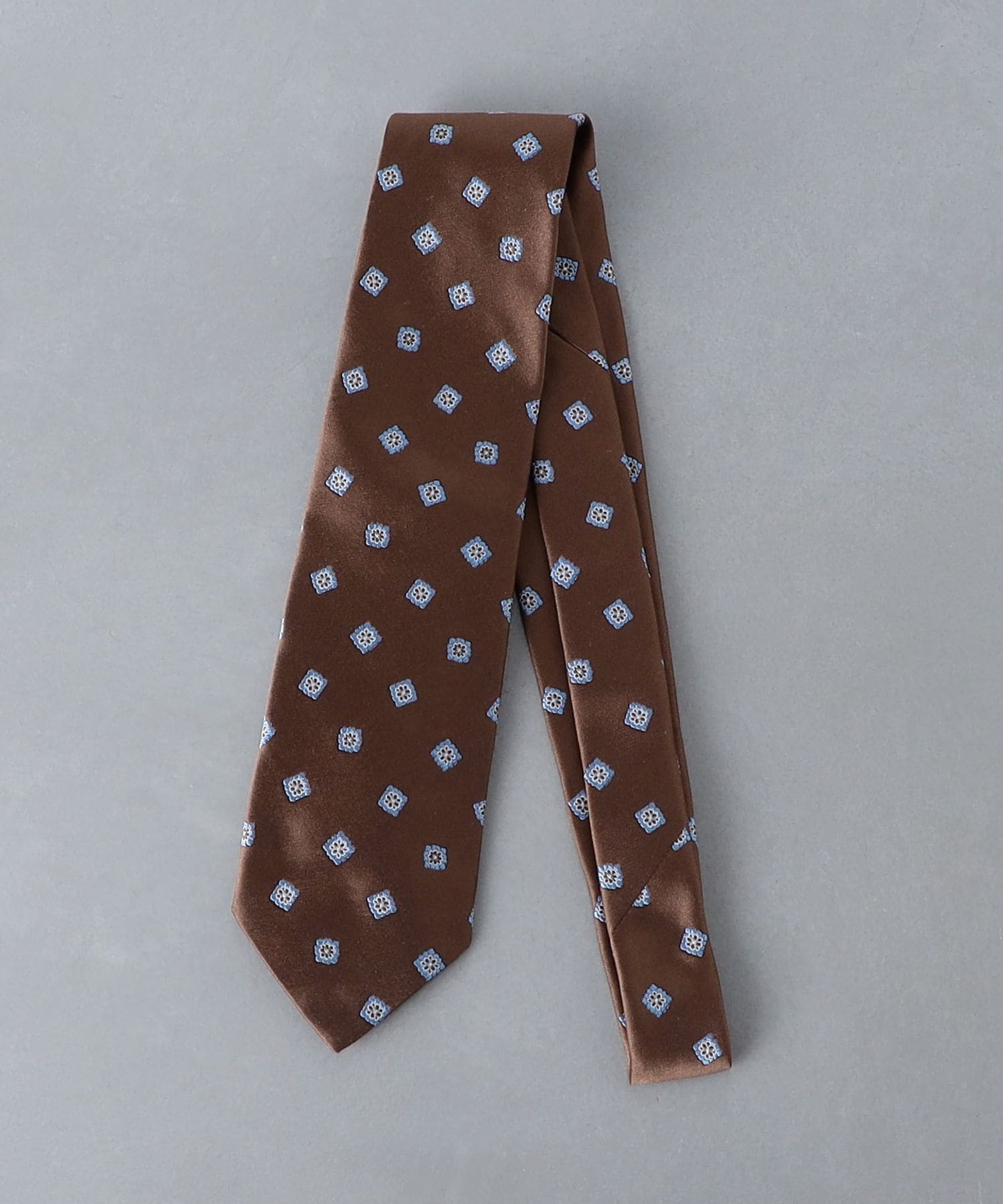 STEFANO BIGI＞ ブラウン × ターコイズ ネクタイ