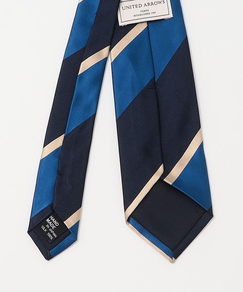 【極美品】UNITED ARROWS/レジメンタル/サテン/ネイビー×ブラウン カラー レジメンタル ネクタイ