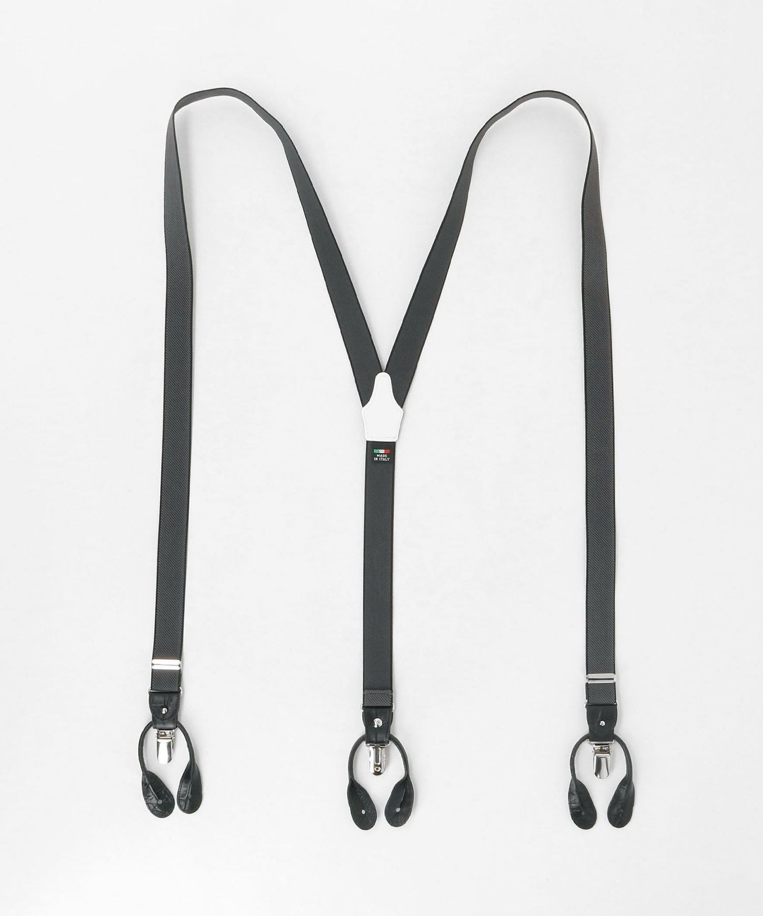 型押し ソリッド サスペンダー