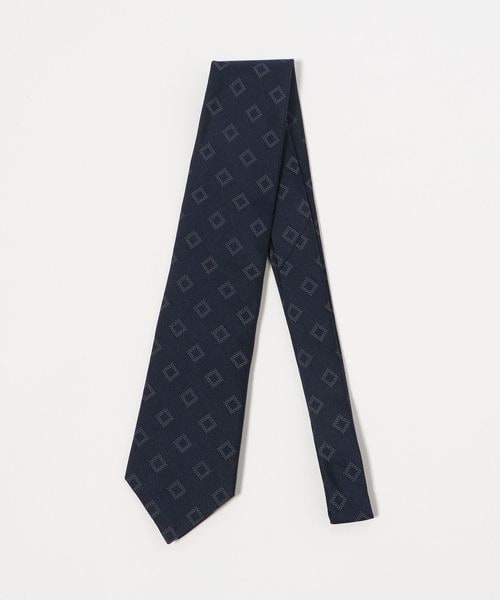 UNITED ARROWS/ネイビー スクエア ジャガード ネクタイ/ネクタイ / ボウタイ
