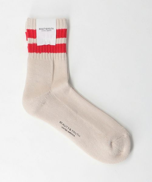 BEAUTY&YOUTH/2ライン ソフト パイル クウォーター ソックス/ソックス / 靴下