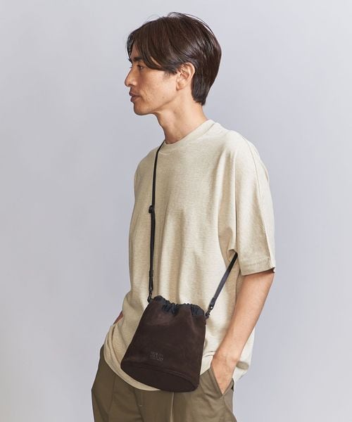 新品 BEAUTY & YOUTH スタンダード レザー パース 巾着 黒 スタンダード レザー パース