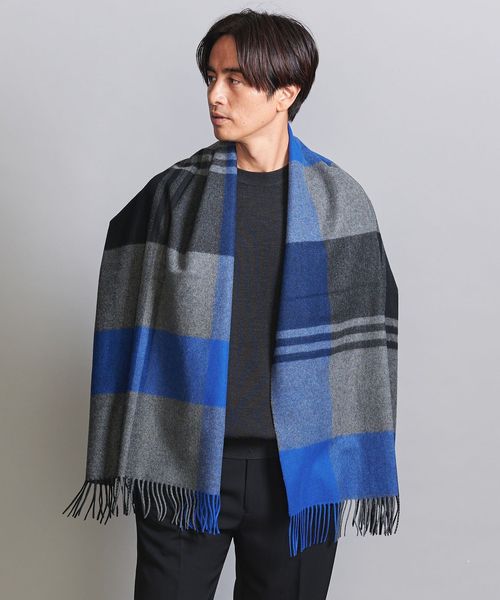 カシミヤ ウール チェック ストール
