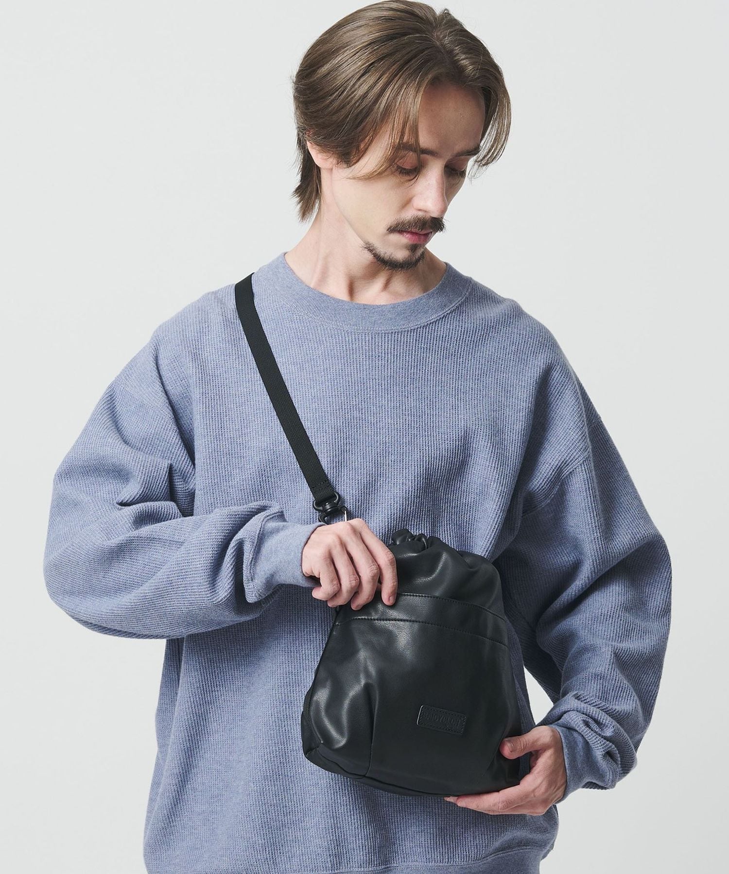 クロスパッチドローストリングサックレザー巾着ハンドバッグ 新品未使用 CHROME HEARTS クロムハーツ DRW STRNG SACK CRS PATCH