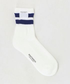 BEAUTY&YOUTH/ツーライン ソフト パイル クウォーター ソックス/ソックス / 靴下