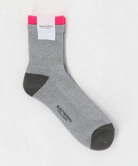 BEAUTY&YOUTH/レイヤード リブ パイル クウォータ― ソックス/ソックス / 靴下