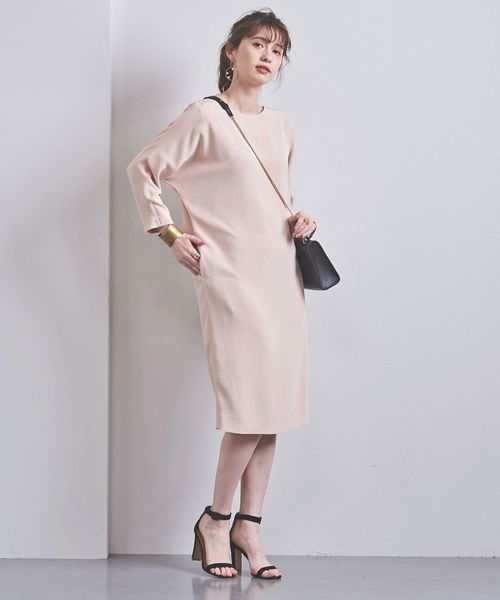 Ubcb バックサテン ドルマンスリーブ ワンピース