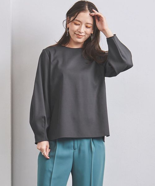UNITED ARROWS> W/P ペプラム ハイネック ブラウス B