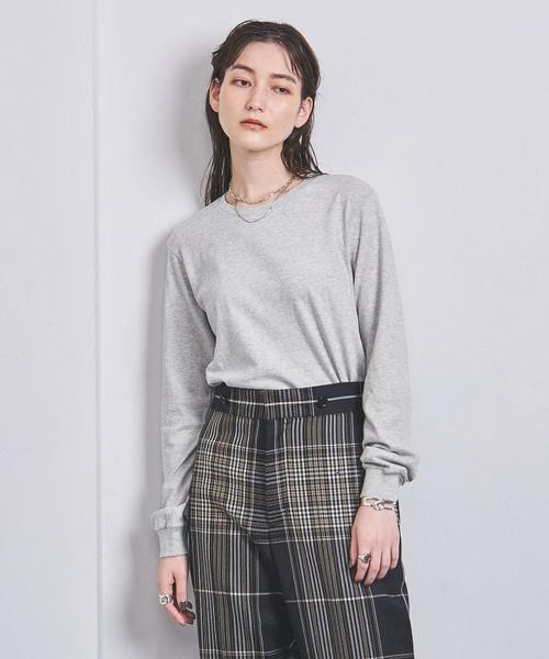 AURALEE>シアー リブ ロングスリーブ Tシャツ