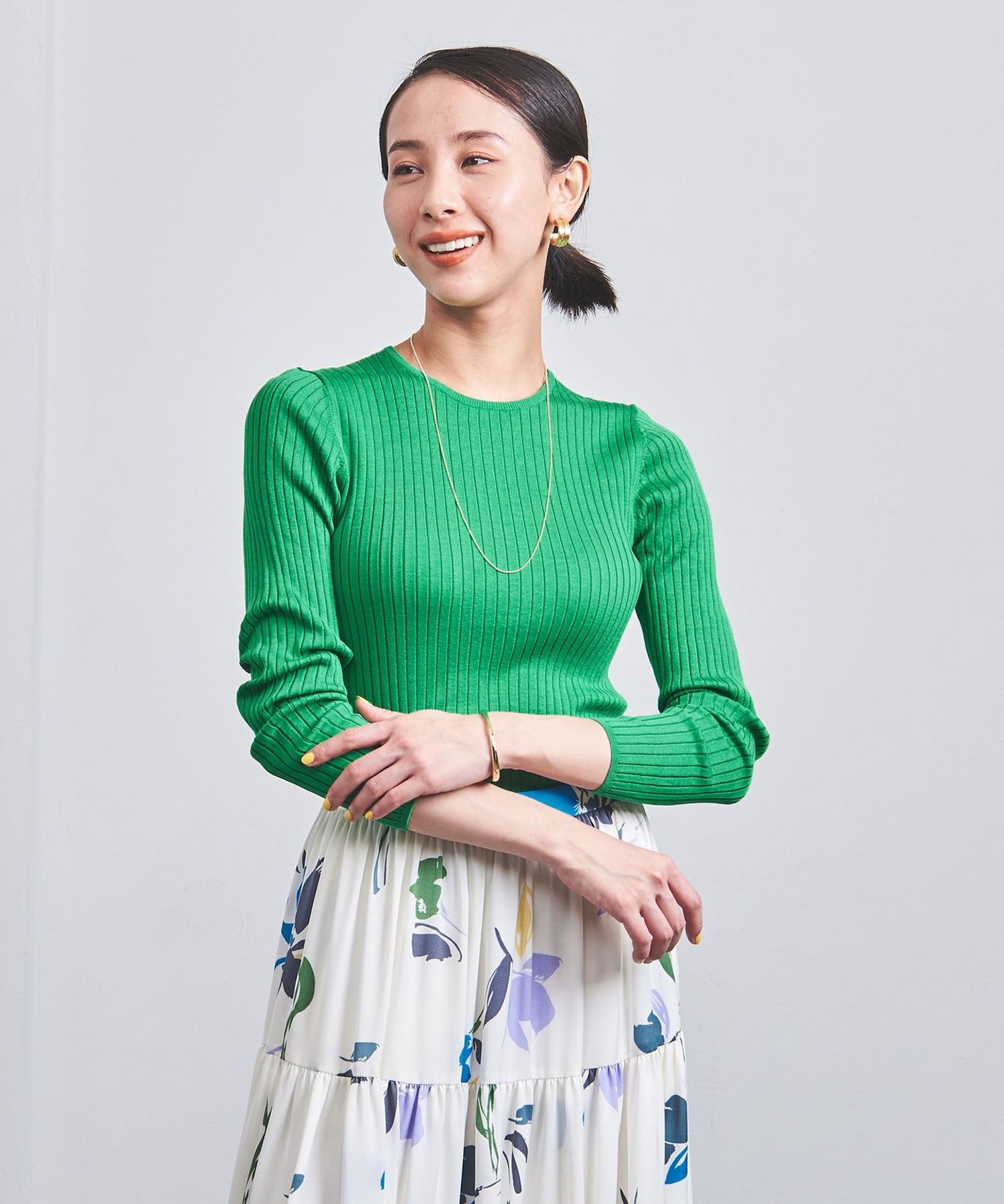 United Arrows C Si リブ クルーネック ニット B