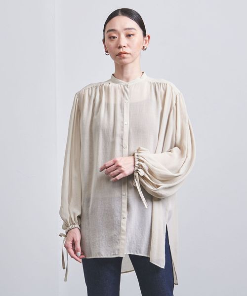 定価19800円 UNITED ARROWS シアー プリントブラウス UNITED ARROWS（ユナイテッドアローズ）の「UBC シアー プリント