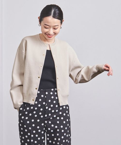 UNITED ARROWS＞スナップボタン カーディガン W