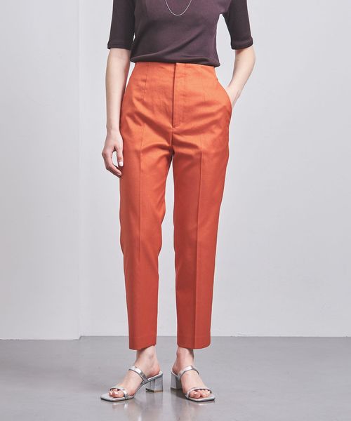 今期ユナイテッドアローズ　ブラッシュドコットンツイル スリムテーパードパンツ新品 ID UNITED ARROWS＞ テクスチャー セミワイド 1P テーパード